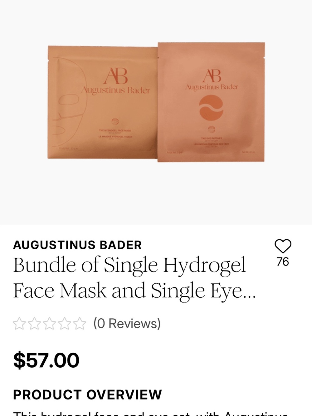 Augustinus Bader Rose Gold Hydrogel Mask & Eye Patch Set